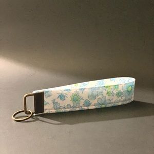 Vintage mushroom Keyfob wristlet strap keychain